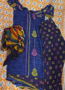 Cotton Suit Set With Dupatta