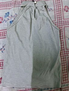 Striped Mock Neck Tank Top