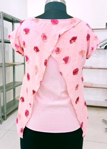 Pink Floral Print Top
