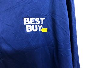 Blue Long Sleeve Half Zip T Shirt