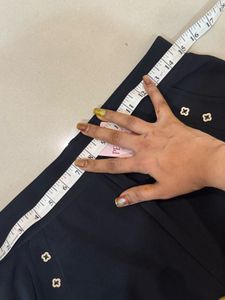 Black Pants with Clover Details