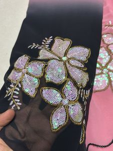 Elegant Black &amp; Pink Saree