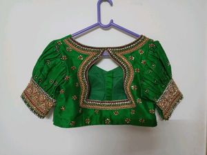 Elegant bottle Green Bridal blouse