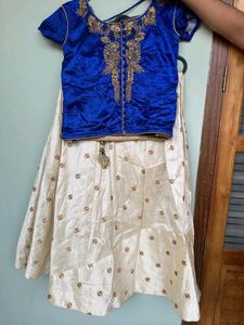 Ethnic Wear - Blue Off White Lehenga