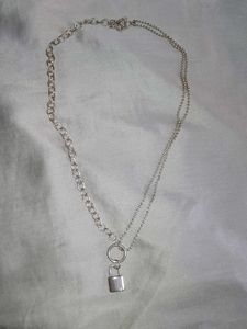 URBANIC silver lock necklace chain y2k grunge