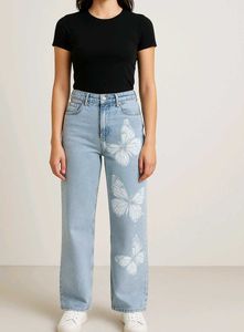 H&amp;M Butterfly Print Wide Leg