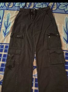 8 pocket black cargo jeans