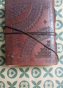 Handmade Leather Journal with Stone