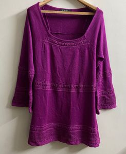 Stylish Purple Knit Top