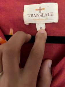 pinkish red Ikat  Kurta- translate brand