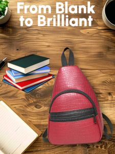 Rose Crocodile Embossed Backpack