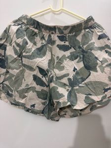 Beach Leafy Loose Fit Shorts, Waist- 30