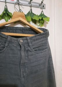 Grey Denim Flared Jeans