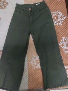 Green Wide Leg Jeans