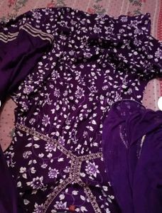 Elegant Purple Floral Kurta Set