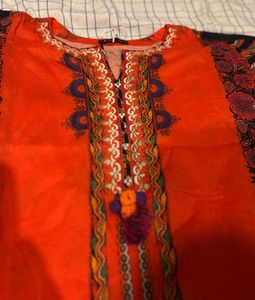 Orange &amp; Black Kurta