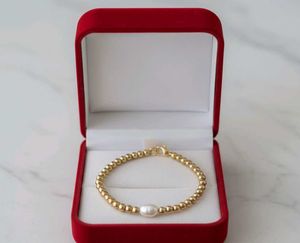 Pearl & Gold Beaded Bracelet