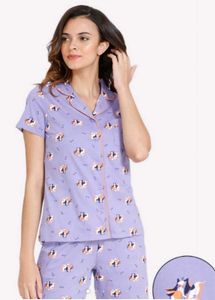 Cute Cat Print Pajama Set