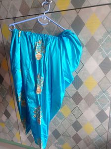 A Line Kurta With Pleated Salwar & Duppata