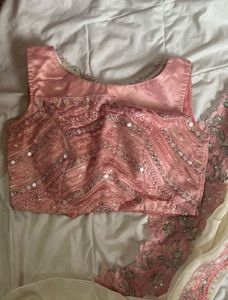 Elegant Pink Embroidered Saree with Blouse