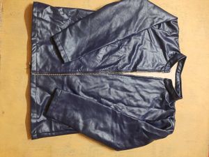 new condition navy blue leather jacket