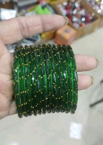 Red &amp; Gold Beaded Bangles