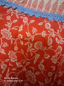 Biba Red Printed anarkali  Kurta
