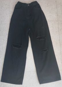 Ripped Wide Leg Jeans