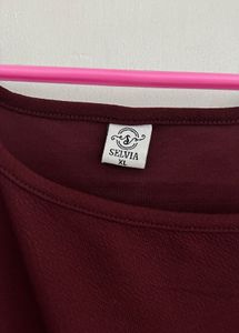 Selvia Maroon Bodycon Dress | Size Xl