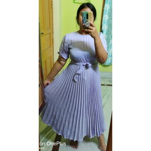 Lavender Pleated Midi Dress