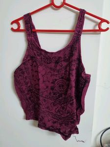 Embroidered Purple Tank Top