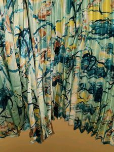 Pleated Maxi Flared Skirt