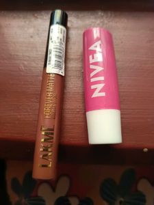 Lakme Forever Matte & Nivea Lip Care🌸