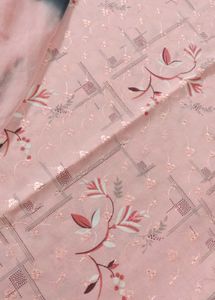 Unstitched Pastel Pink Cotton Suit Set