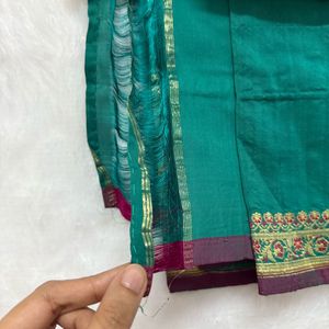 🆕Silk Green Saree