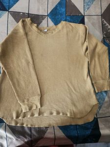 Beige Waffle Knit Top