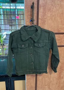 Olive Green Denim Jacket