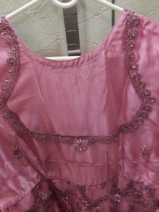 Pretty Pink Ethnic Gown With Dupatta