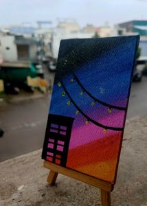 Mini Canvas Sunset Art – Hand-Painted Wall Decor