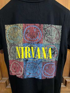 SF JEANS PANTALOONS BLACK NIRVANA TSHIRT M