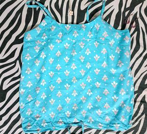 Cute Blue Floral Tank Top