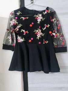 SHEIN - Floral Embroidered Top