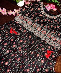 Black Embroidered Gown