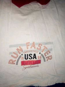 Red &amp; White &#39;Run Faster&#39; Polo T-Shirt