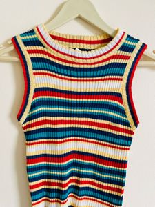 Multicolor knitted tank top