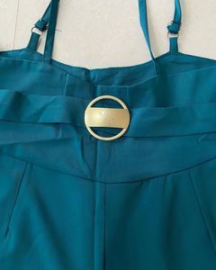 Teal Jumpsuit with Belt Detail
