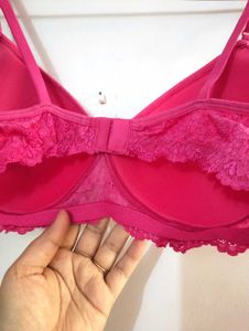 Padded Pink Lace Bra