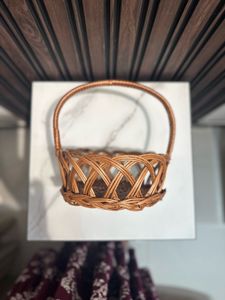 🆕 Round Woven Cane Basket with handle 🆕