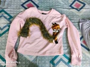 Cute Fox Graphic Pink Sweatshirt