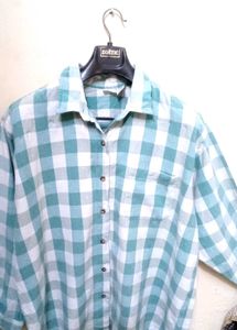 Green &amp; White Checked Shirt